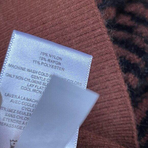 Express X Negin Mirsalehi Fuzzy Mock Neck Crop Sweater XS Small Animal Print New - Picture 10 of 10